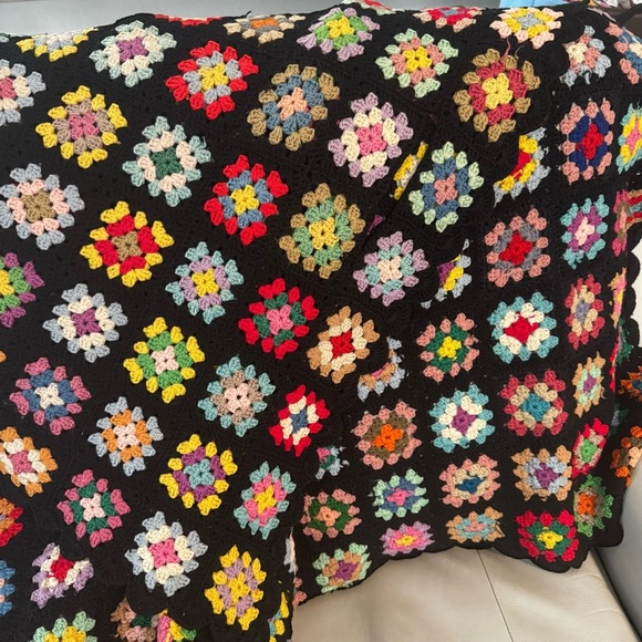 Handmade Granny Square afghan Throw blanket colorful 
With flaws - Picture 8 of 11